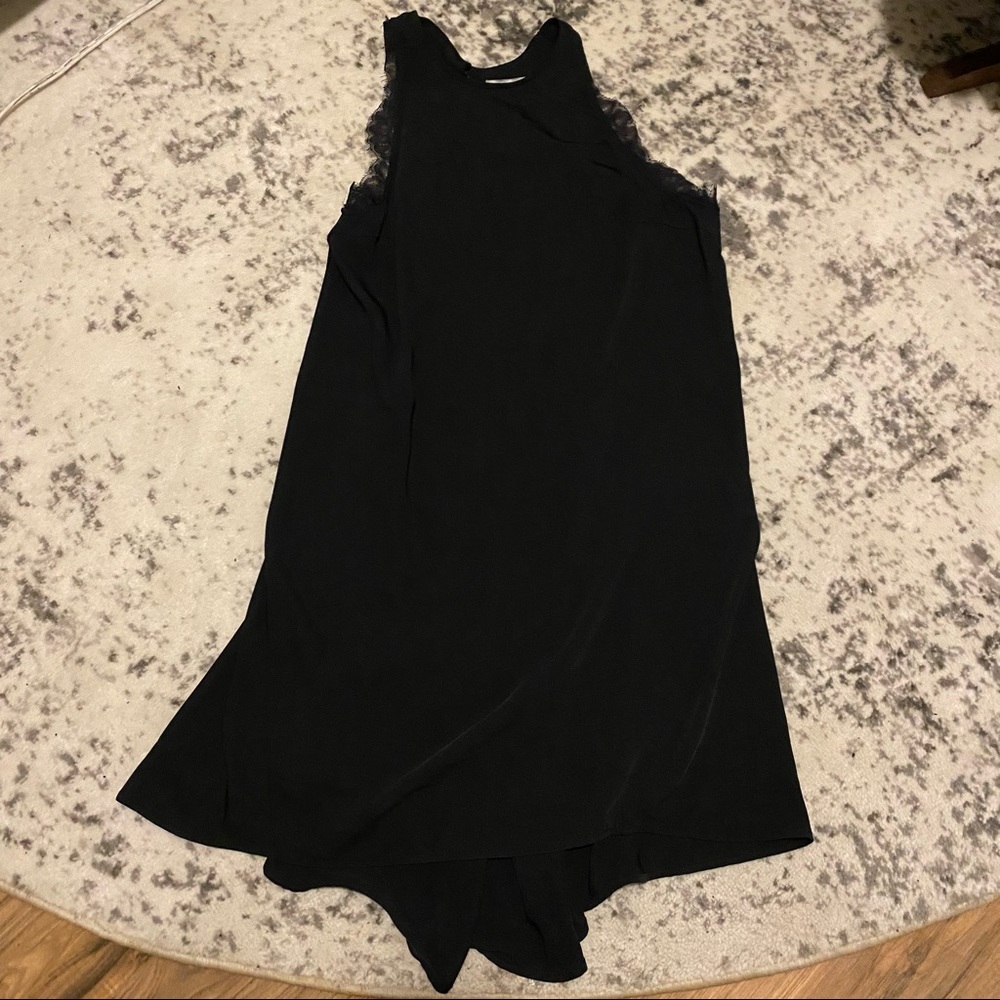 Black Hi-Low Dress with Lace Detail